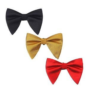 Mens Over Sized Satin Tuxedo Pre-Tied Bow Tie 3pc